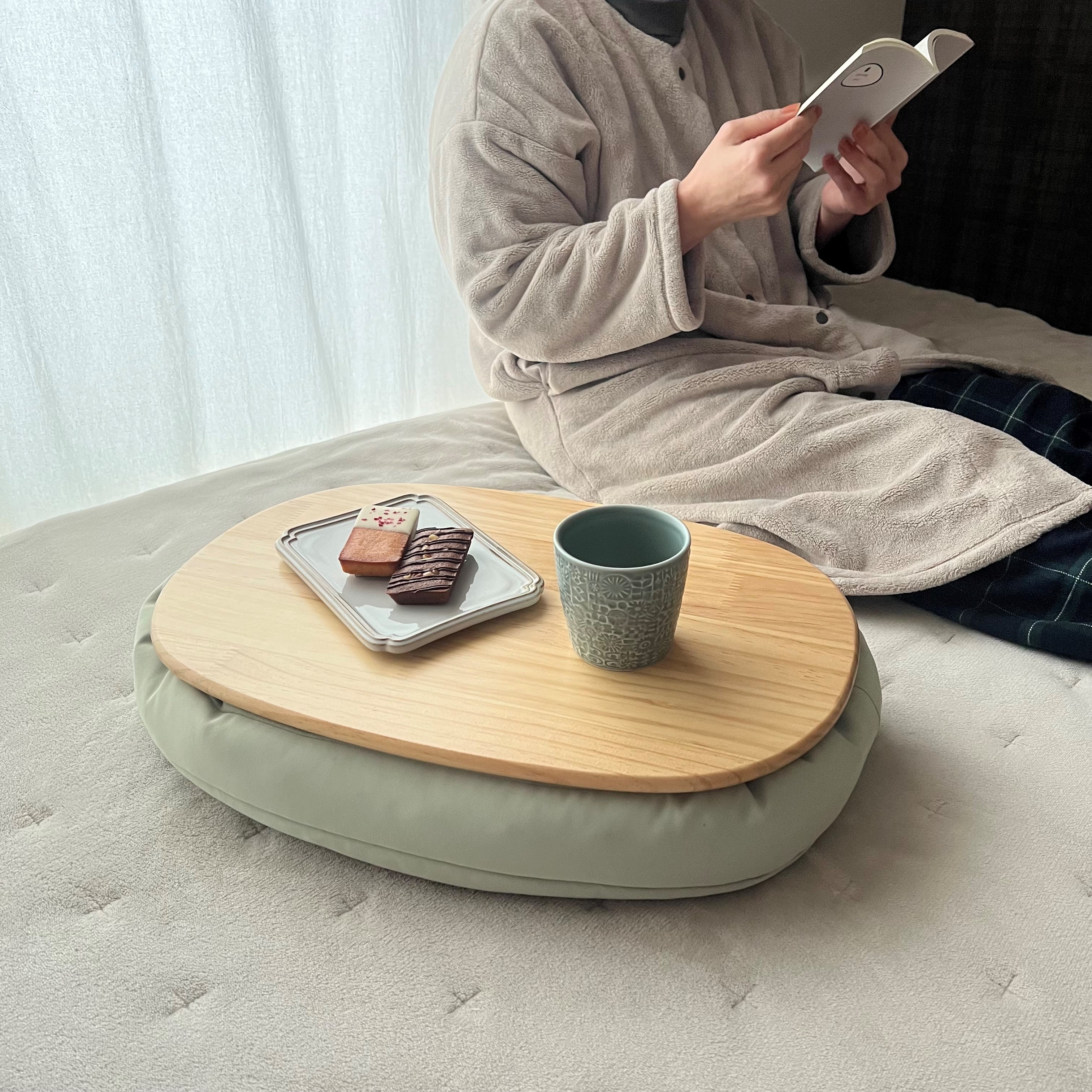 ひざの上でつかえるテーブルクッション　よもぎ