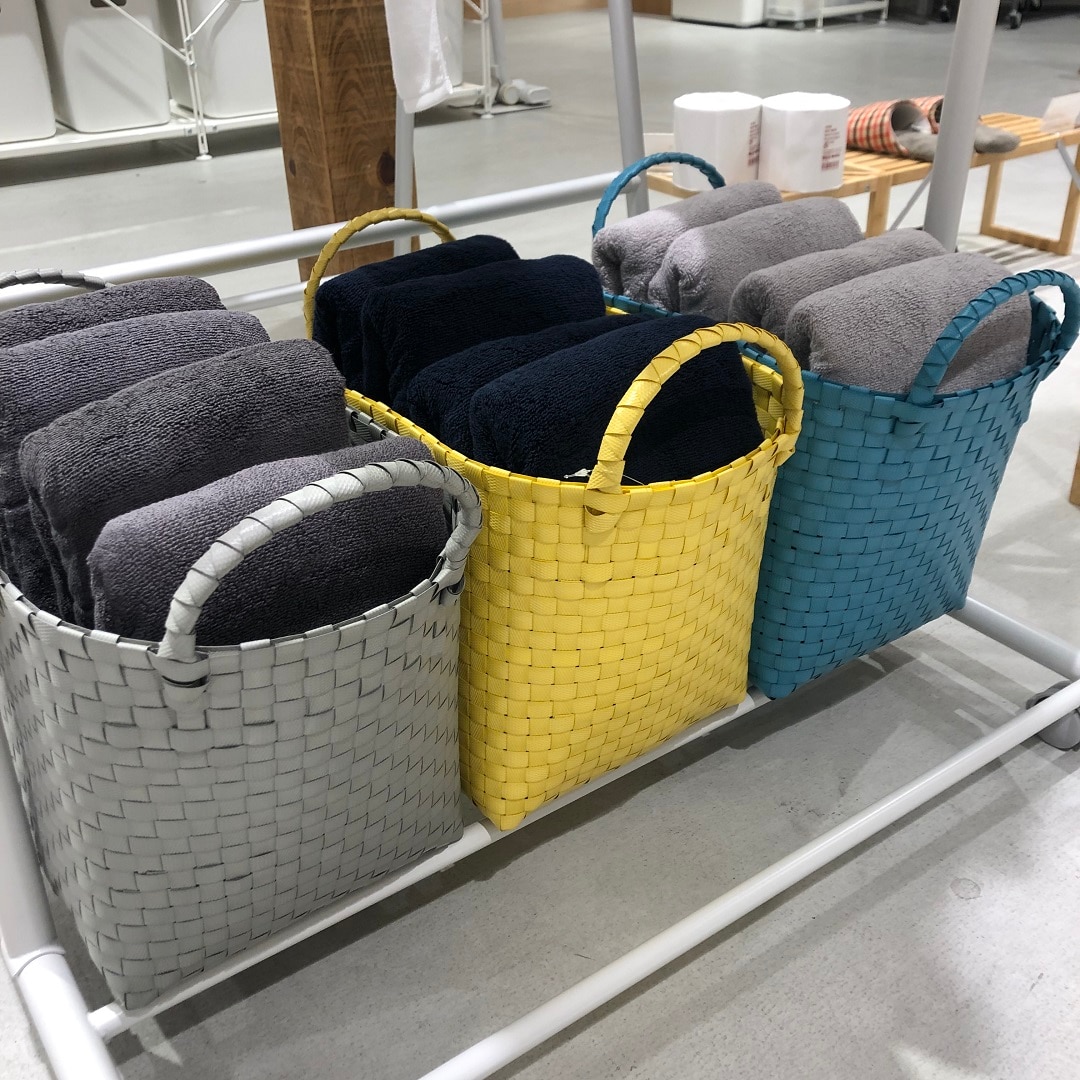 手編み バスケット 池袋西武】新商品！室内外で使える、梱包用バンド手編みバスケット