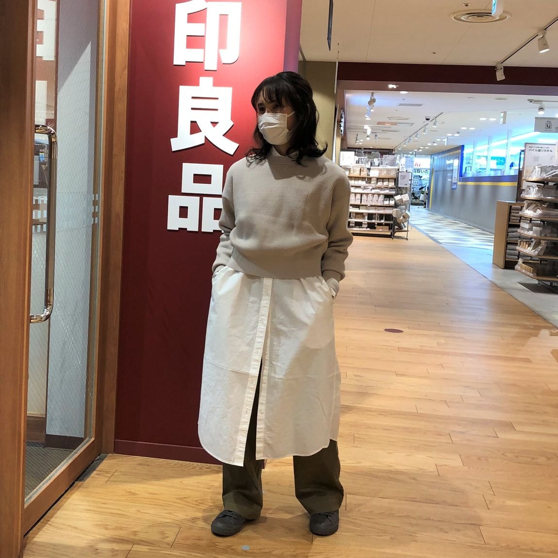 短丈ニット　着用画像