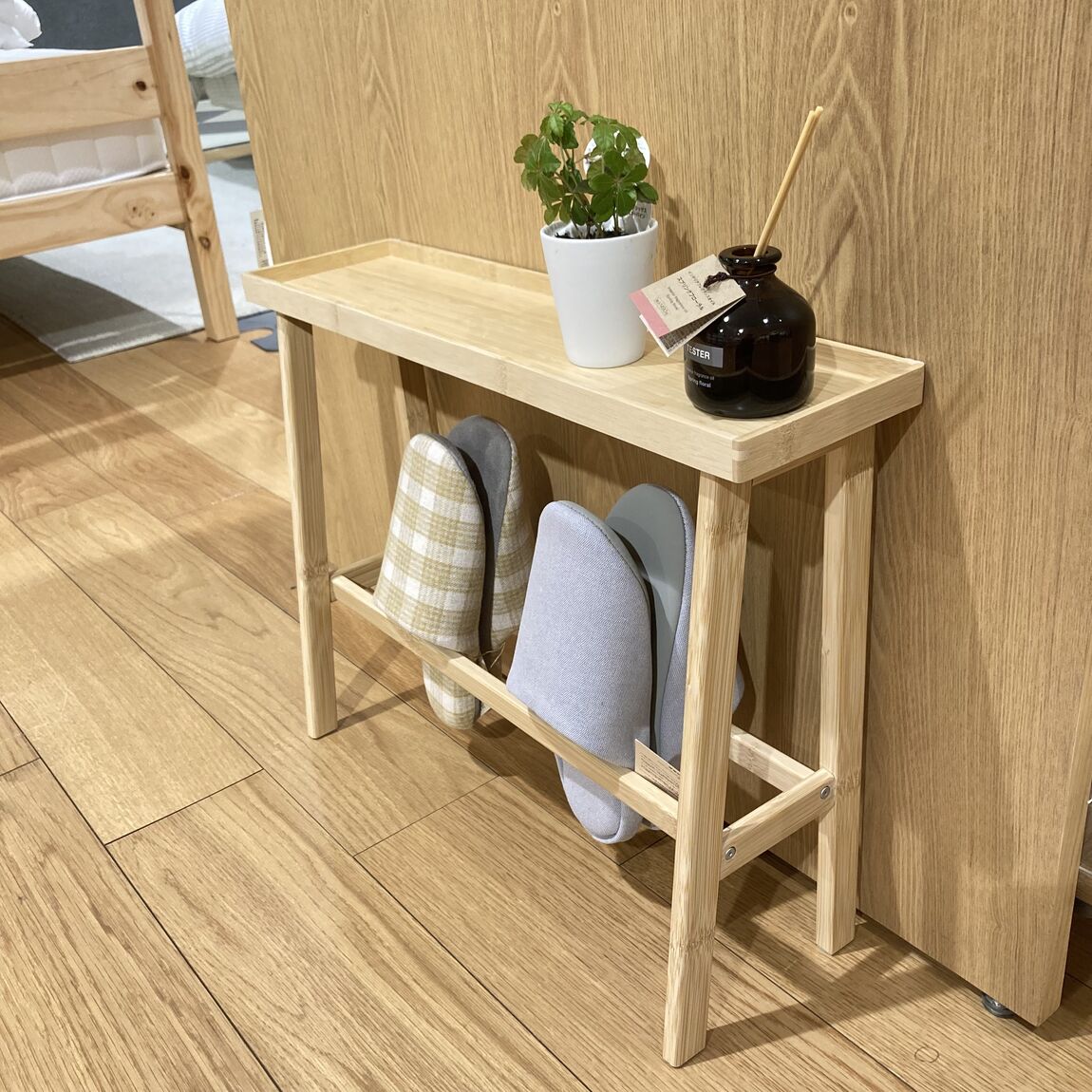 竹材スリムトレーテーブル