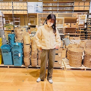 【オークビレッジかみす】アラン柄ボアジャケット
