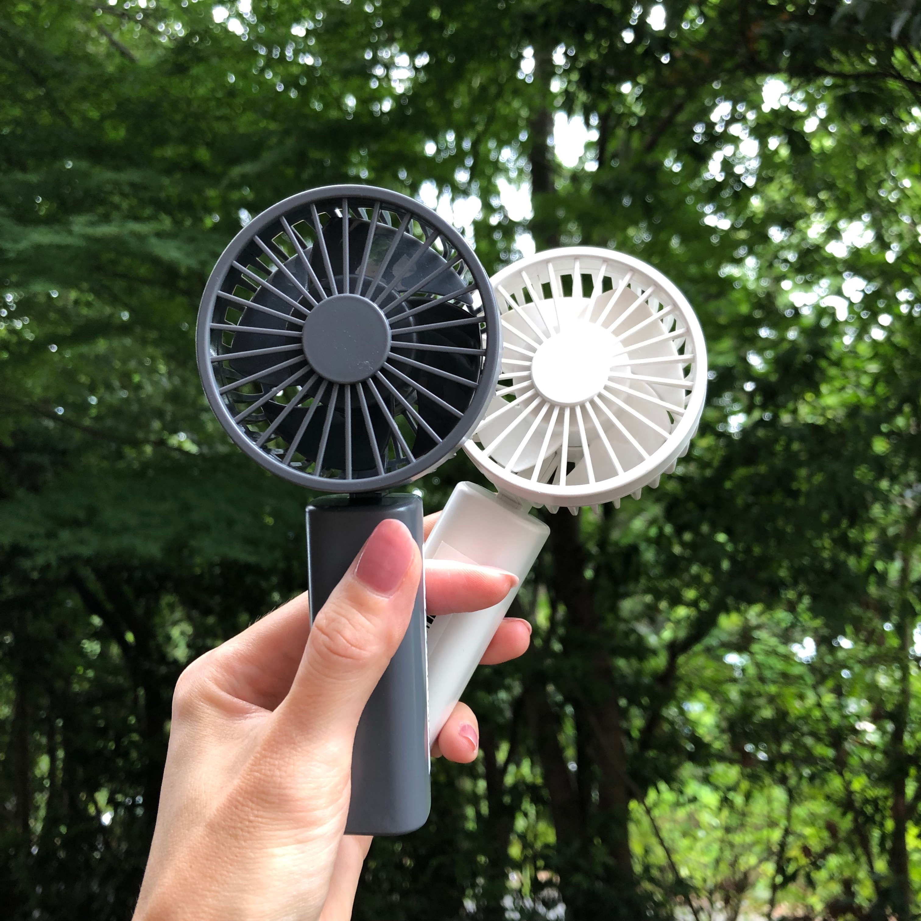 ハンディファンを持った写真