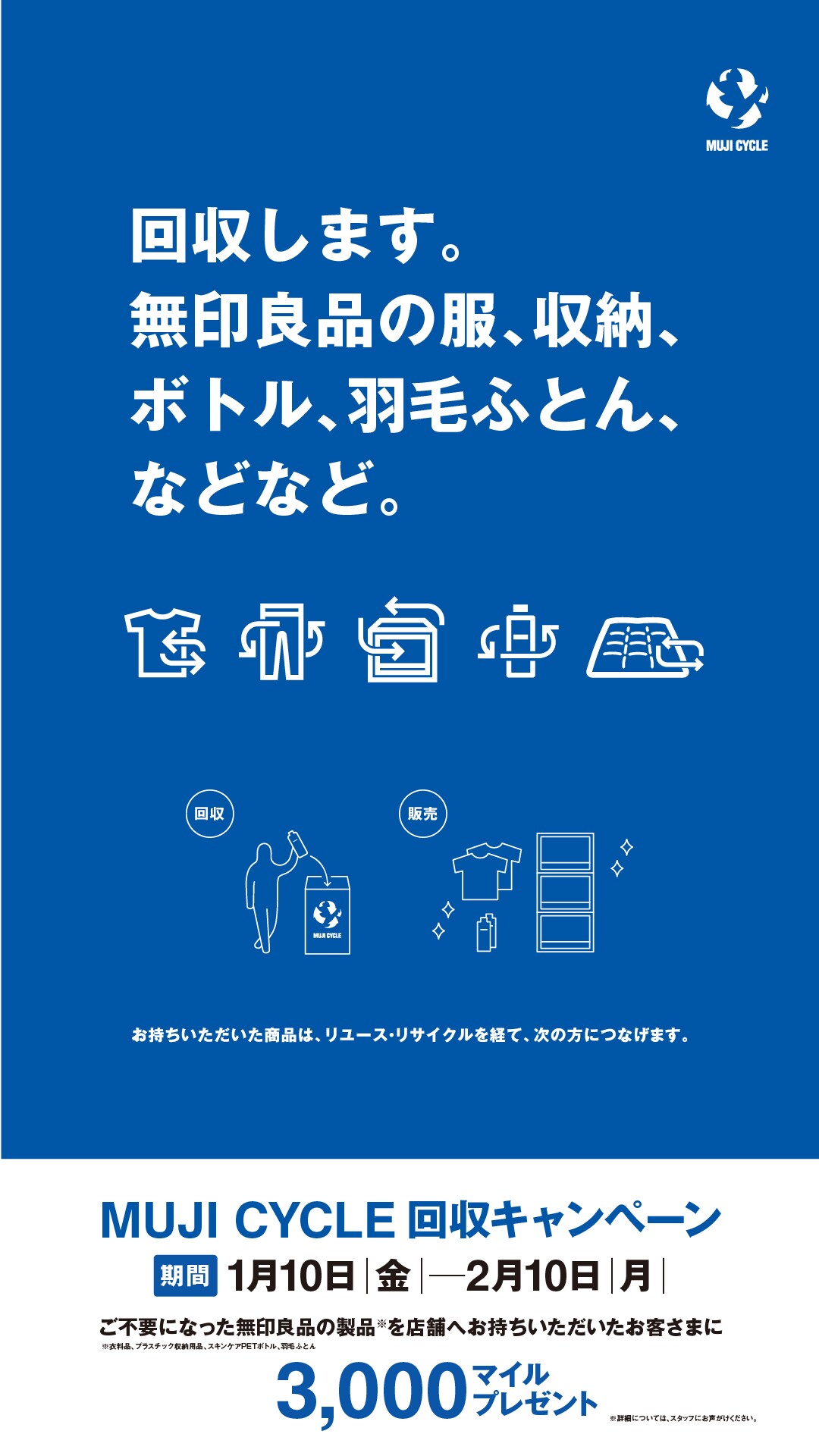 阪急西宮ガーデンズ】1月10日｜金｜～ 2月10日｜月｜MUJI CYCLE 回収