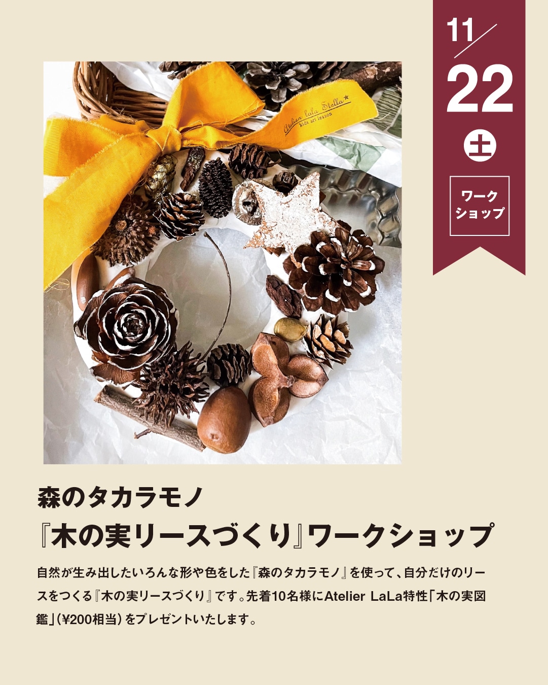 完売⭐️森からの贈り物❤️まるごと木の実のリース❝᷀ົཽ⁎⁺˳✧ハンドメイドXmas 完売⭐️森からの贈り物❤️まるごと木の実のリース❝᷀ົཽ⁎