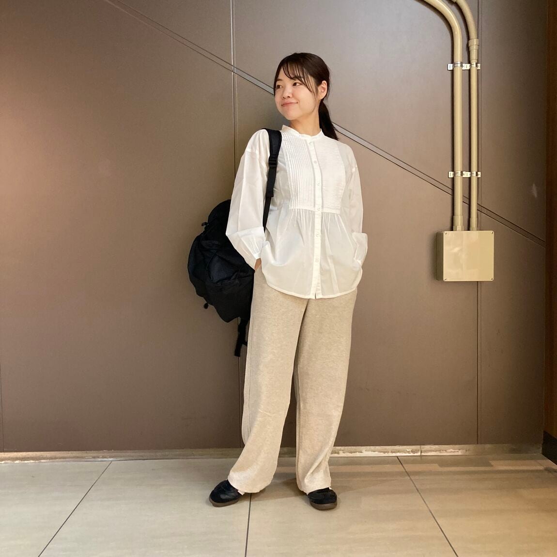 綿ピンタックブラウス