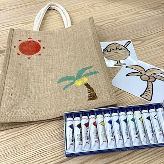 【Ｖタウン芥見】ジュートマイバッグに絵を描こう！