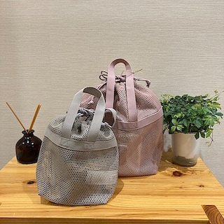 【宮古】　新色　立体メッシュ持ち手付き巾着