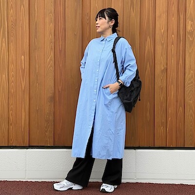 婦人 洗いざらし ブロード長袖シャツワンピース | 無印良品