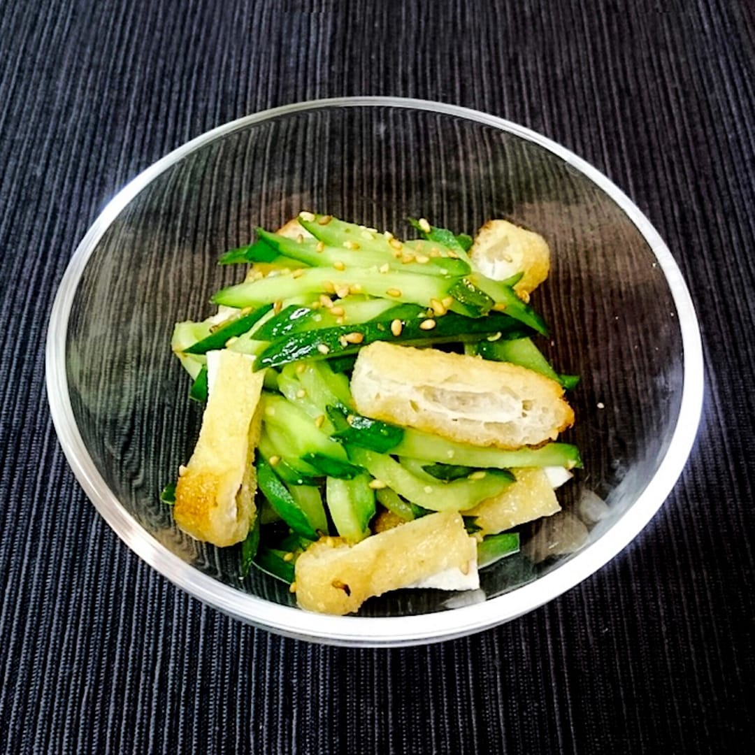 キービジュアル画像：キュウリと油揚げの和え物｜あしたのキッチンカウンター