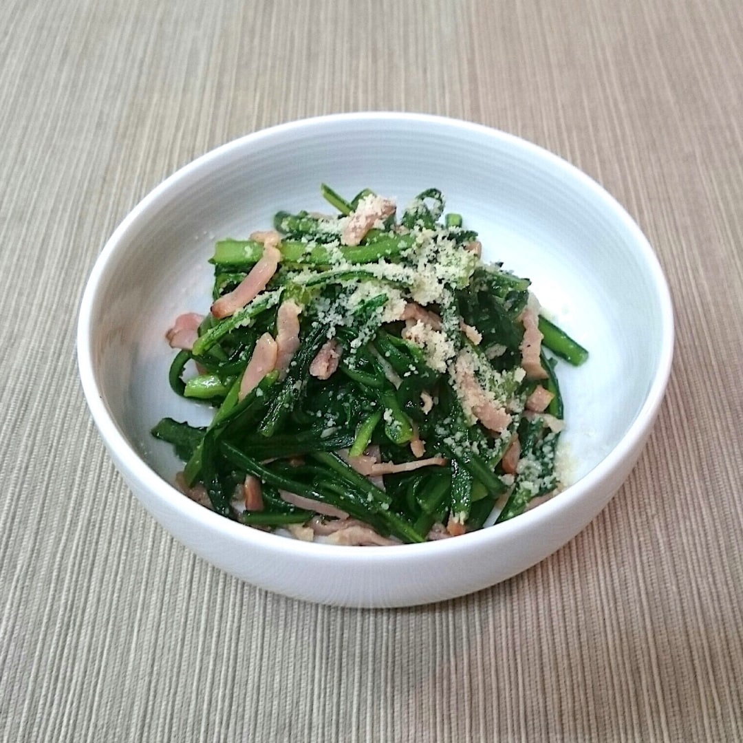 【堺北花田】春菊のベーコン炒め｜きょうのレシピ