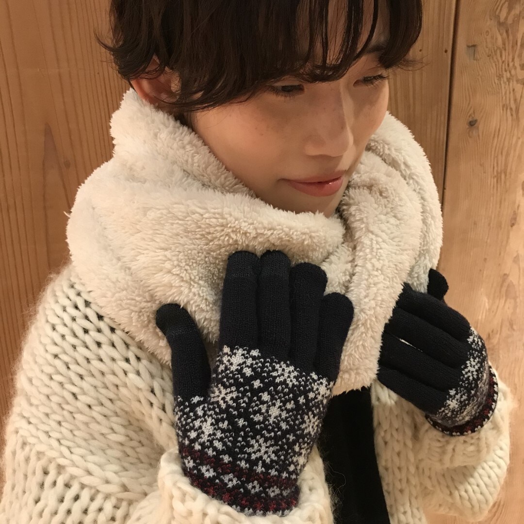 無印良品　メンズ　あったかボア　パンツ　ネイビー　M