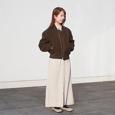 MUJI Labo ウール混ナッピングショートブルゾン 婦人 ウール混ナッピングショートブルゾン | 無印良品