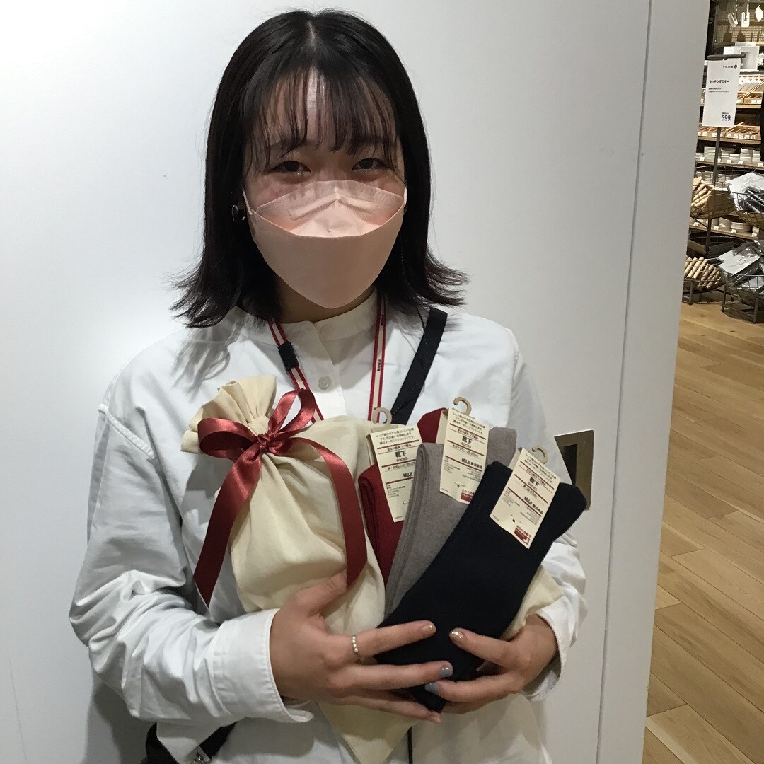 足なり直角リブ編み靴下