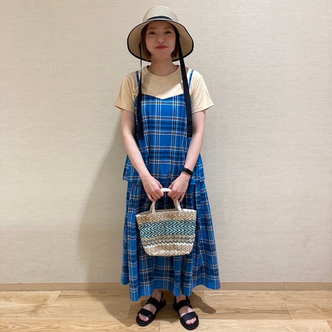 婦人　マドラスチェック　キャミソールブラウス 