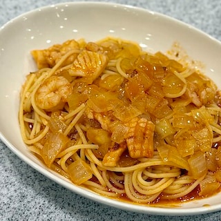 【直江津】国産野菜100%ジューストマトでつくったペスカトーレ