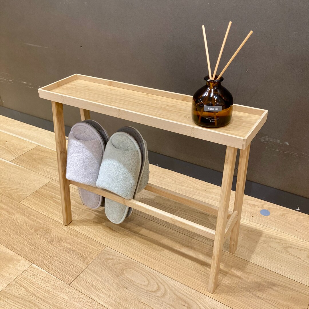 竹材スリムテーブルの画像