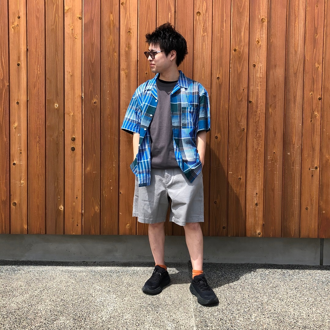 紳士マドラスチェック半袖シャツ①