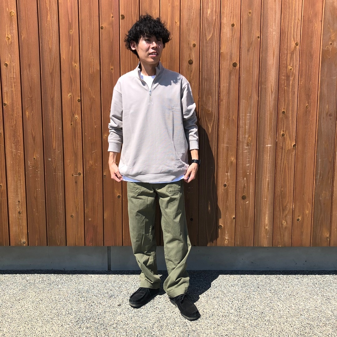 紳士二重編みハーフジッププルオーバー①