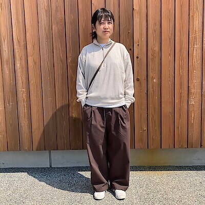 婦人 乾きやすい ブロードワイドテーパードパンツ | 無印良品