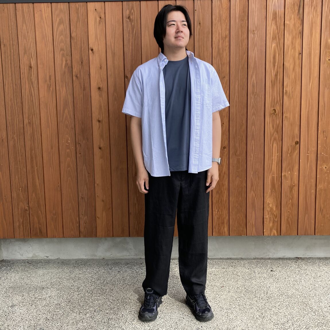 紳士オックス半袖ボタンダウンシャツ①