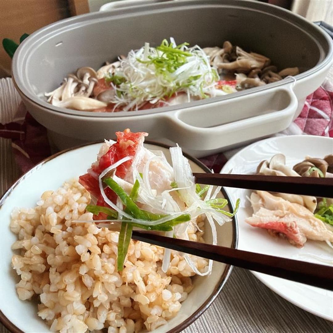 グリルプレート金目鯛の醤油麹蒸しテーブルコーディネート