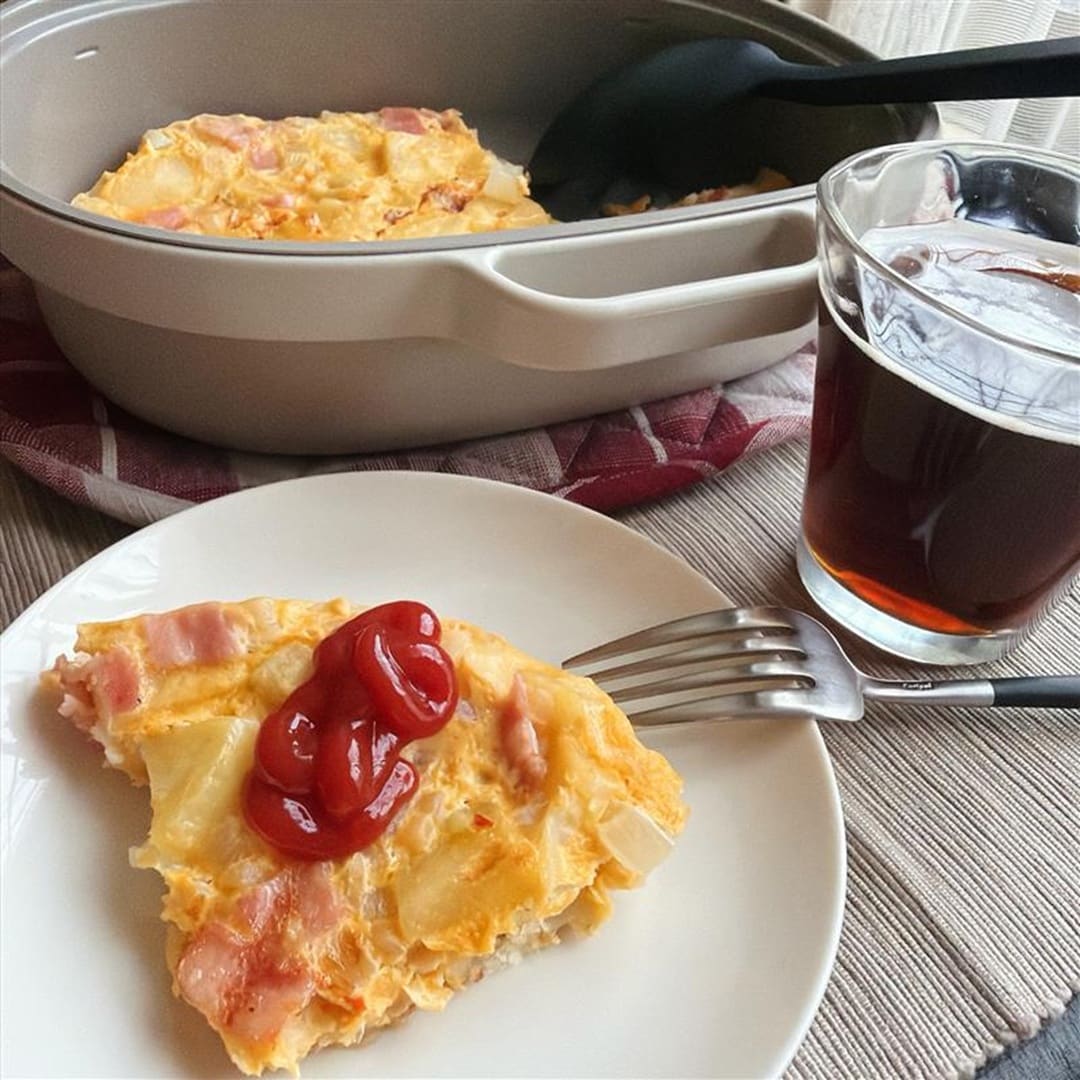 グリルプレートでスパニッシュオムレツテーブルコーディネート