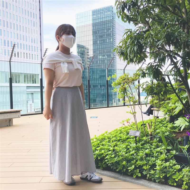 涼感汗じみしにくいTシャツ使用したコーデ