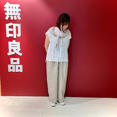 無印良品   婦人  風を通すフレンチスリーブブラウス　L 婦人 風を通す フレンチスリーブブラウス | 無印良品