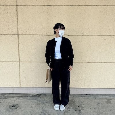 【ヨークタウン足利】ウール混ブークレクルーネックカーディガン