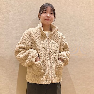 【イオンタウン旭】もこもこ、あたたか。アラン柄ボアジャケットのご紹介