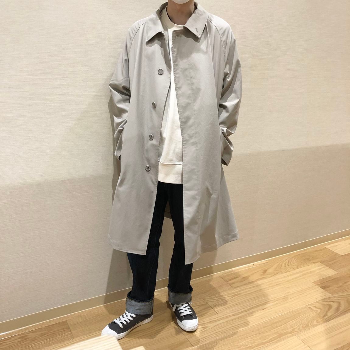 無印良品 撥水 ステンカラーコート ダークネイビ 無印良品 撥水 ステンカラーコート ダークネイビ