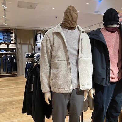 【エコール・リラ岡場】 寒さ本番に。風を通さない、紳士 ボアフリースジャケット