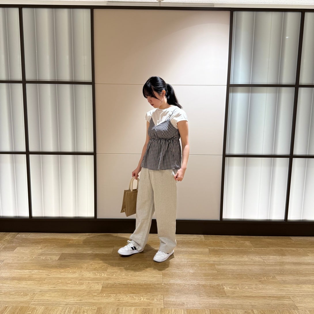 神戸阪急_婦人　木の実から作ったカポック混　デニムコクーンパンツ