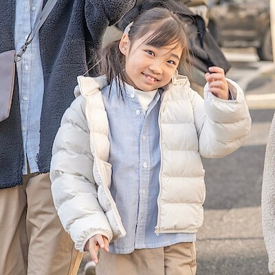 キッズ 洗える中わた撥水フードジャケット | 無印良品