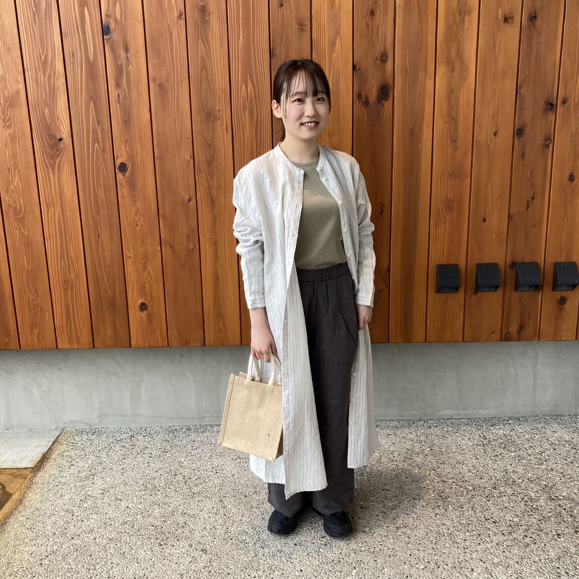 なめらかリブ長袖T正面