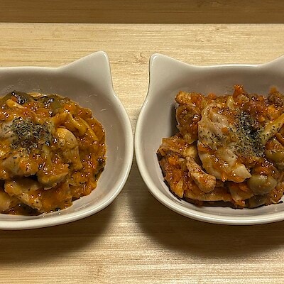 【ルビットパーク大口】アレンジレシピ 『鶏肉のパスタソース煮込み』