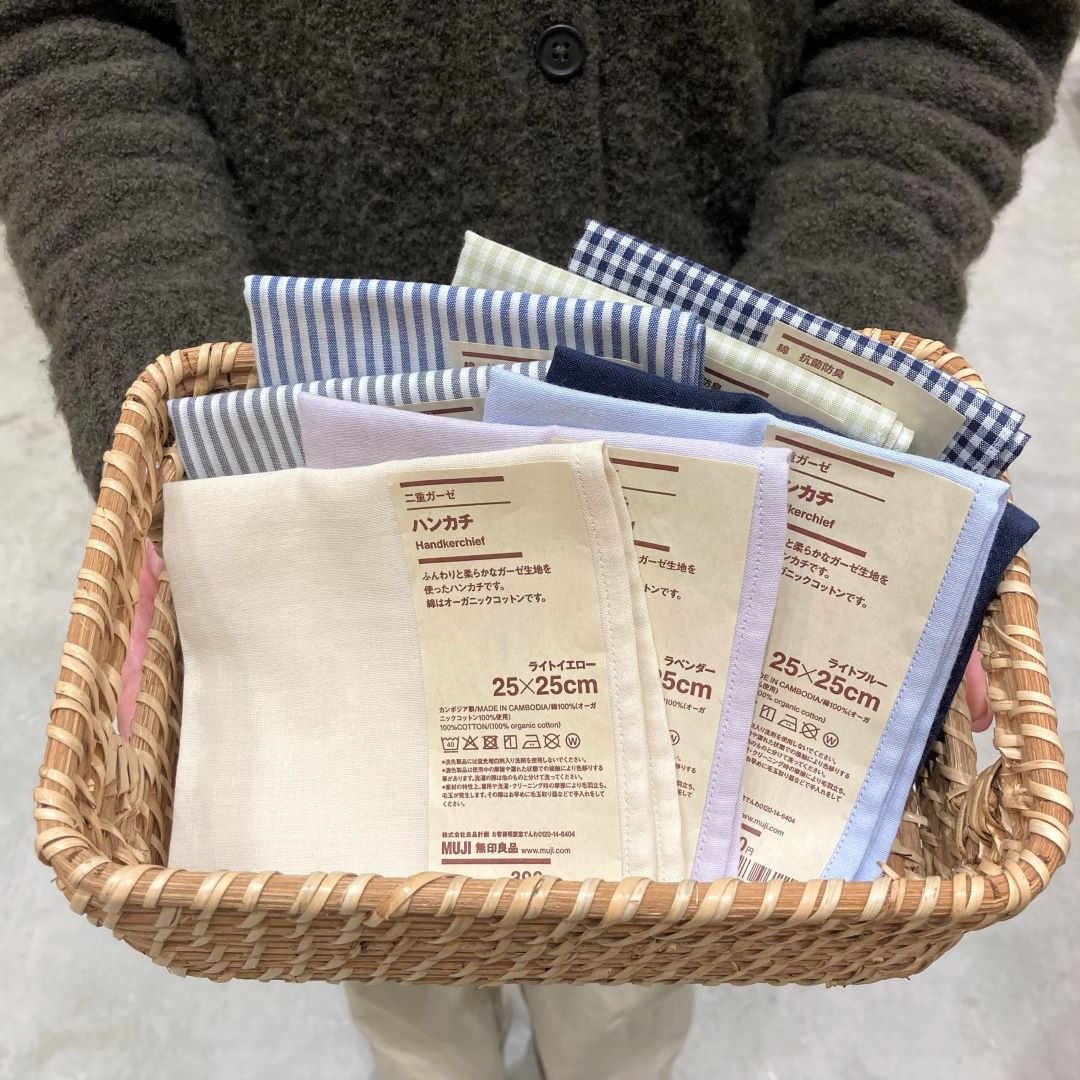 【リーフウォーク稲沢】プチギフトにもおすすめ　ガーゼハンカチ・和晒抗菌防臭ハンカチ
