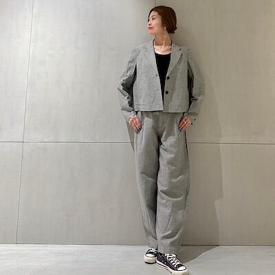 婦人 リネンコットンヘリンボーンショートジャケット | 無印良品