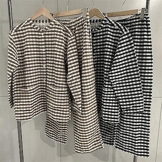 【ソラリアプラザ】モール糸を使った二重ガーゼ　長袖パジャマ