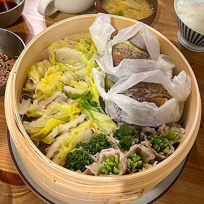 【イオンモール須坂】蒸篭レシピ │ 豚バラ肉と温野菜