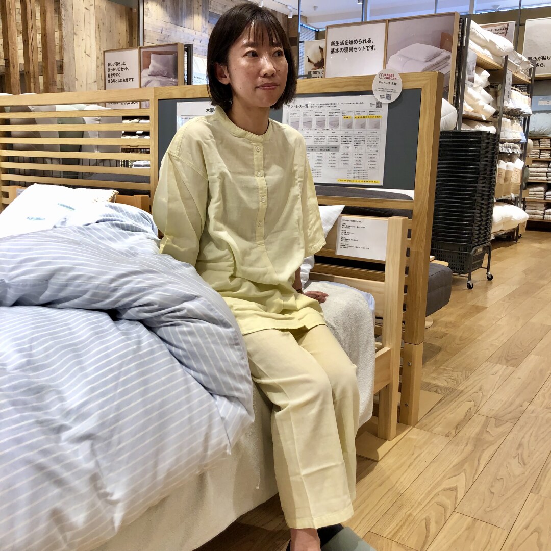 無印良品 脇に縫い目のない薄手ガーゼの7分袖パジャマ（セール