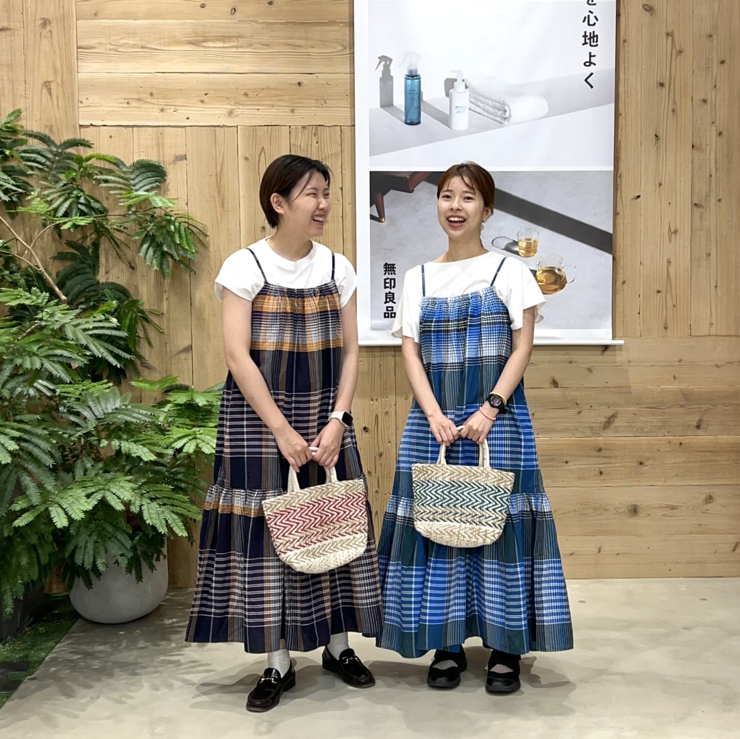 maya様 無印良品 マドラスチェック　キャミソール＆スカート 上下2点セット maya様 無印良品 マドラスチェック キャミソール＆スカート 上下