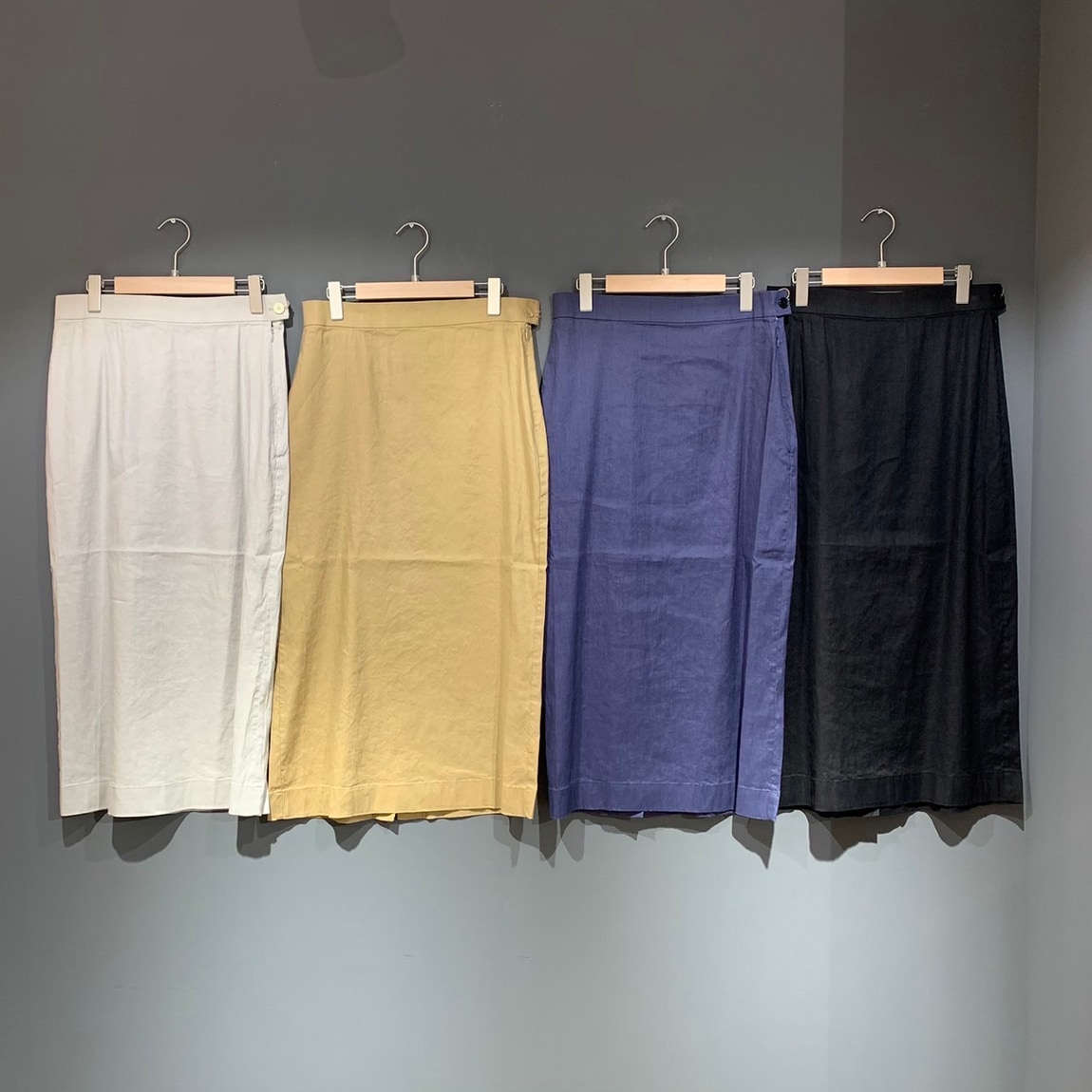 【岡山表町商店街】 ノンストレス！「ヘンプ混ストレッチストレートスカート」