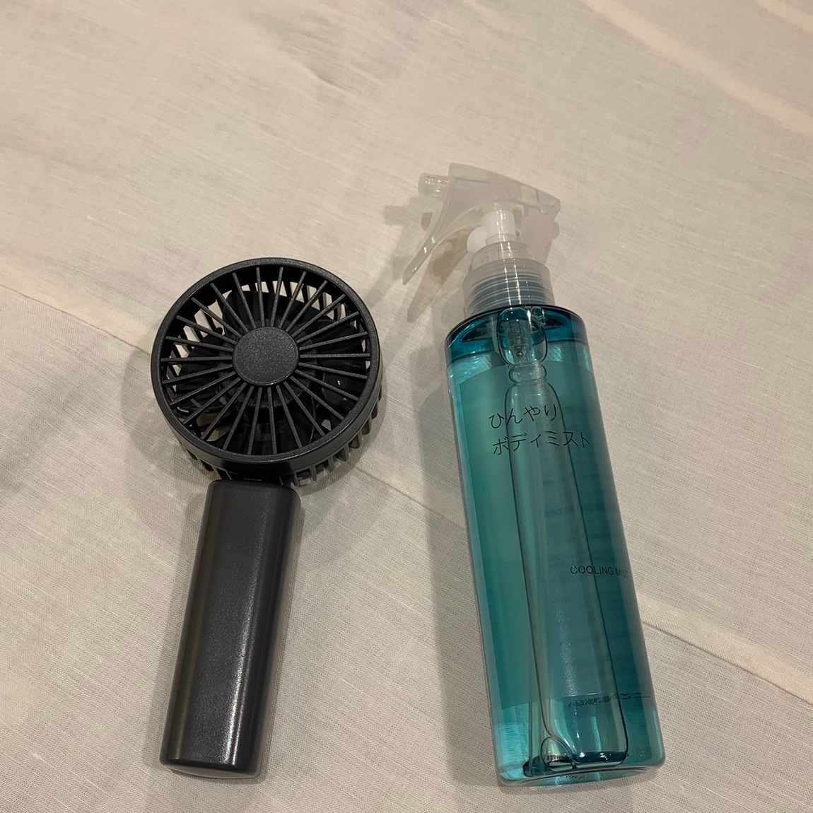 【岡山表町商店街】ダブル使いでもっと涼しく！「ひんやりボディミスト＆ハンディファン」