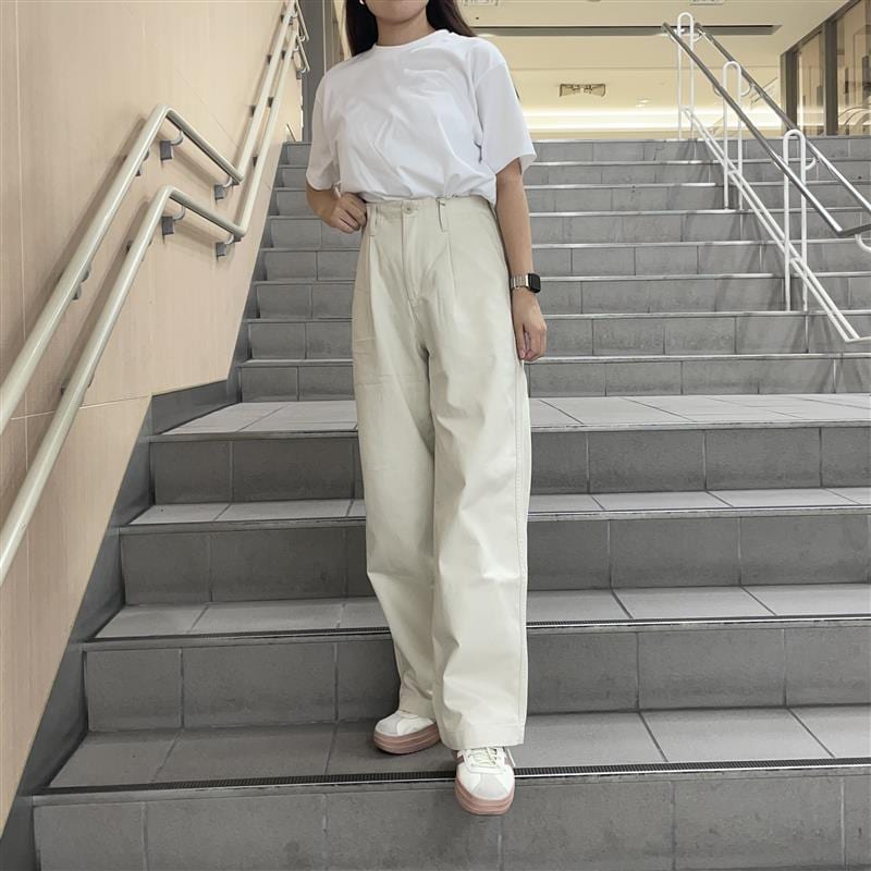 岡山表町商店街】大活躍間違いなし！「ムラ糸 チノタックワイドパンツ