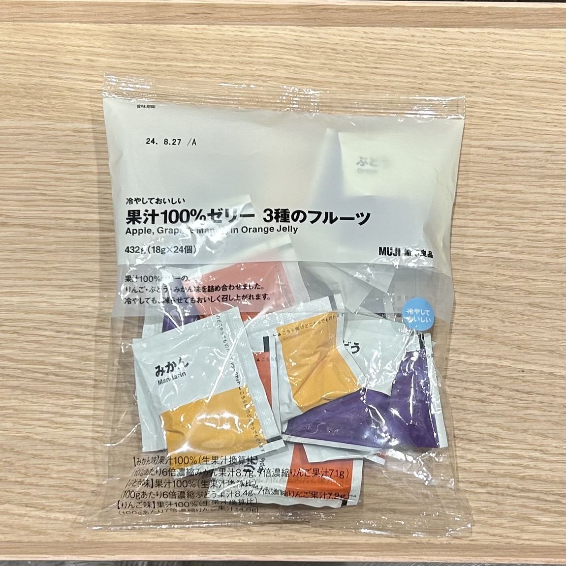 【岡山表町商店街】冷やしておいしい　果汁１００％ゼリー　３種のフルーツ
