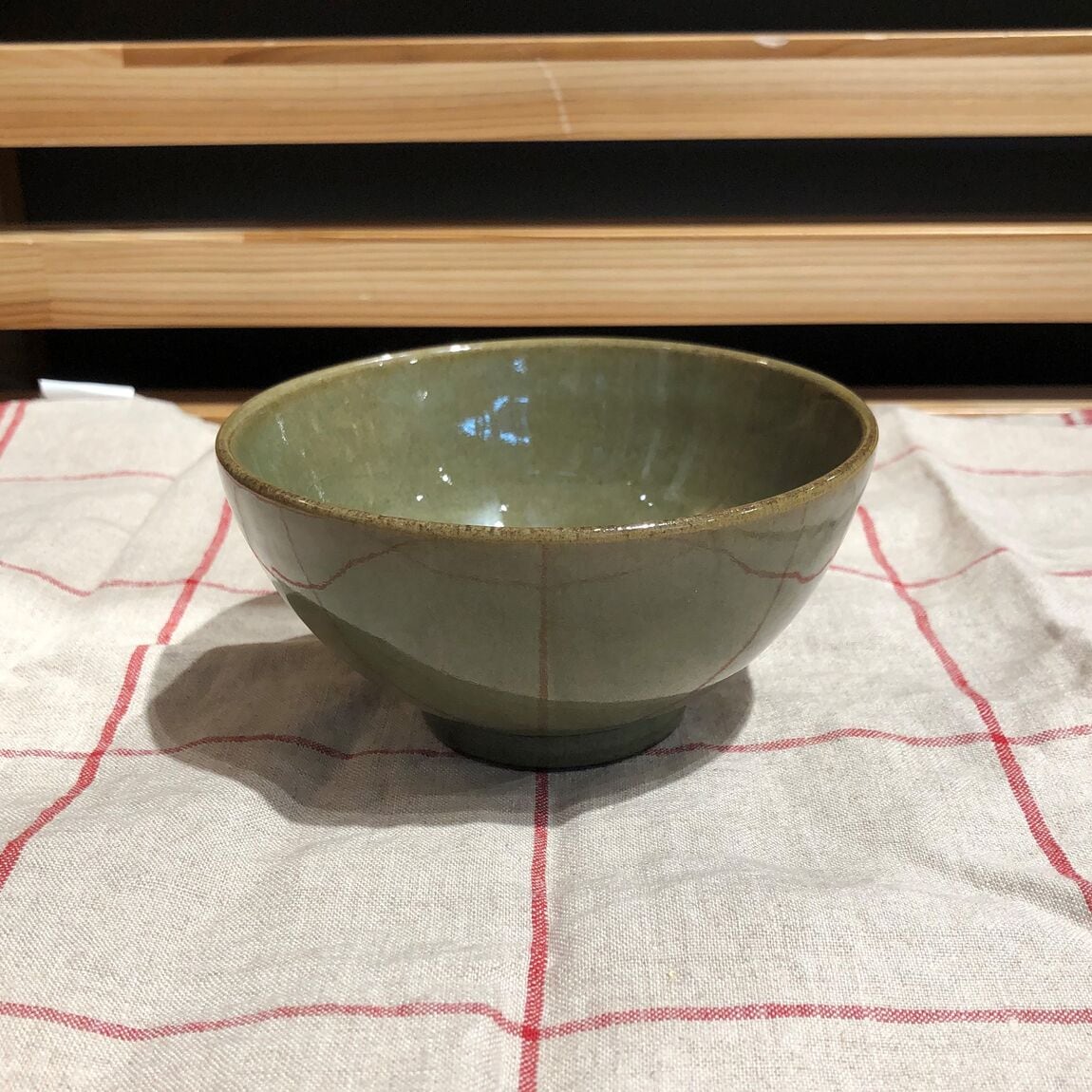 【岡山表町商店街】萬古焼　飯碗　大　ビードロ釉　約直径１３ｃｍ