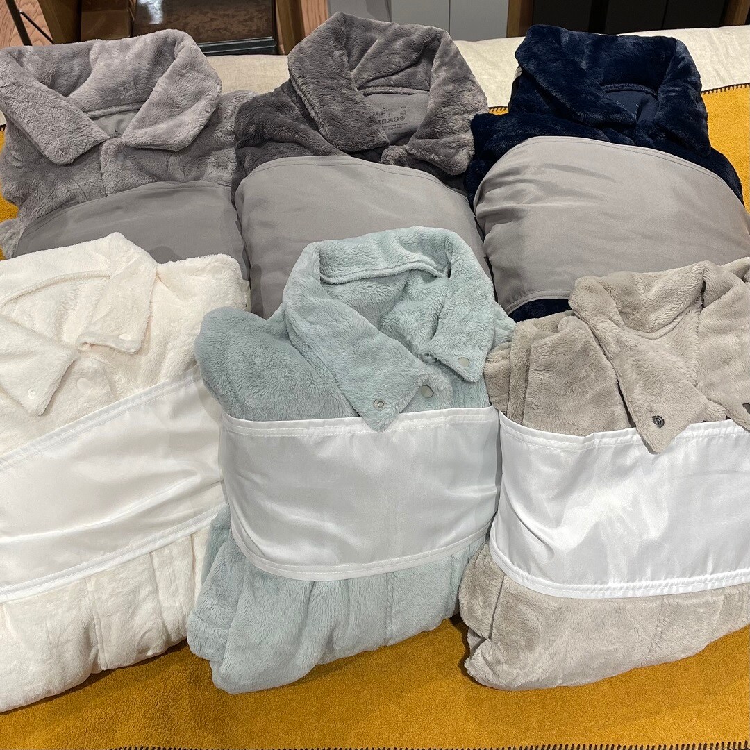 新品タグ付　 無印良品 着る毛布パジャマ ライトブルー　L 匿名発送 MUJI レディース】無印良品 婦人 静電気が起きにくい 着る毛布