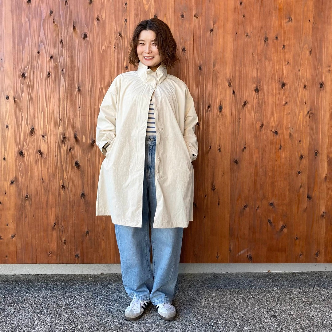 撥水UVカットフードがしまえるロングコート