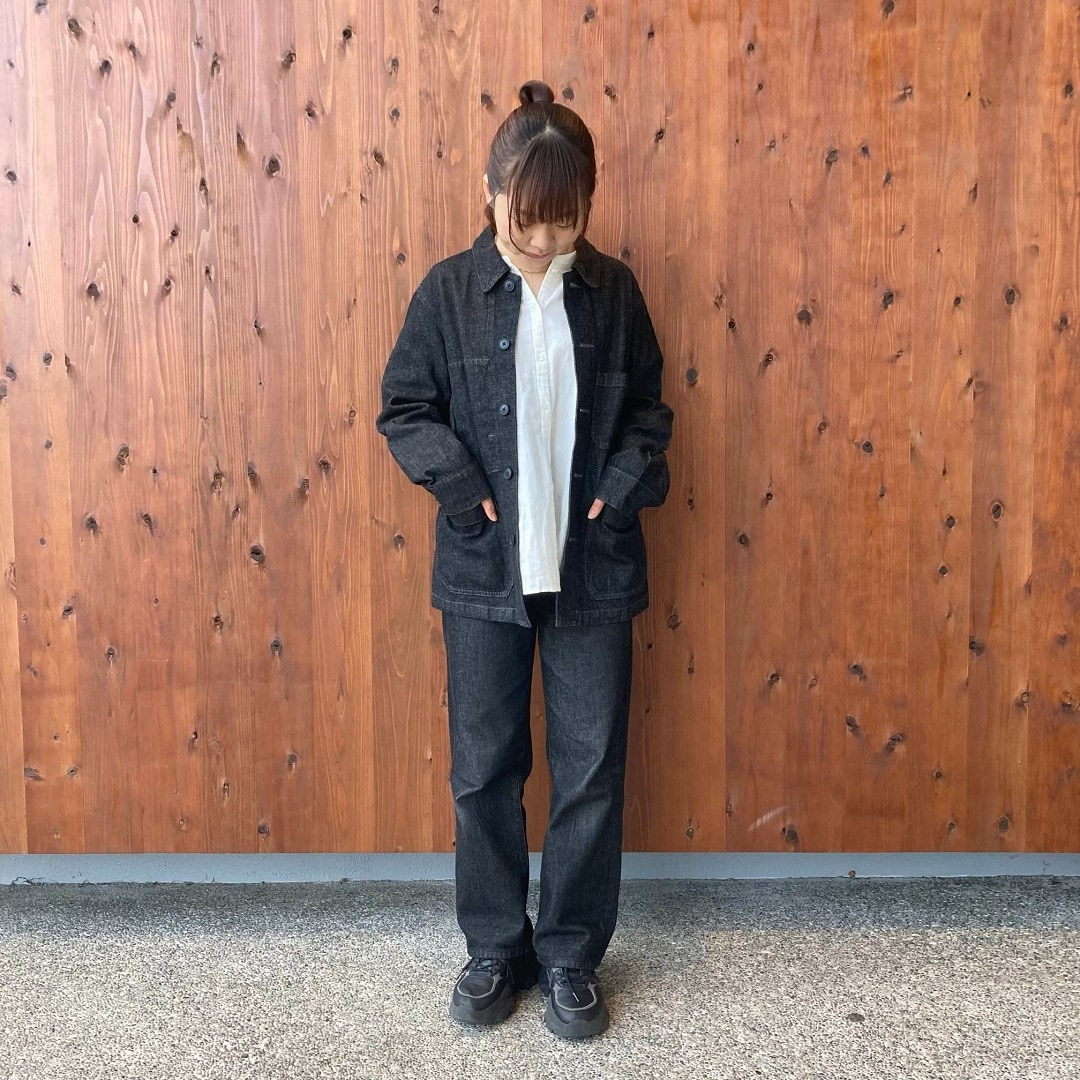 木の実から作ったカポック混デニムカバーオール